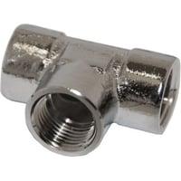 Forkromet messing tee m. muffer